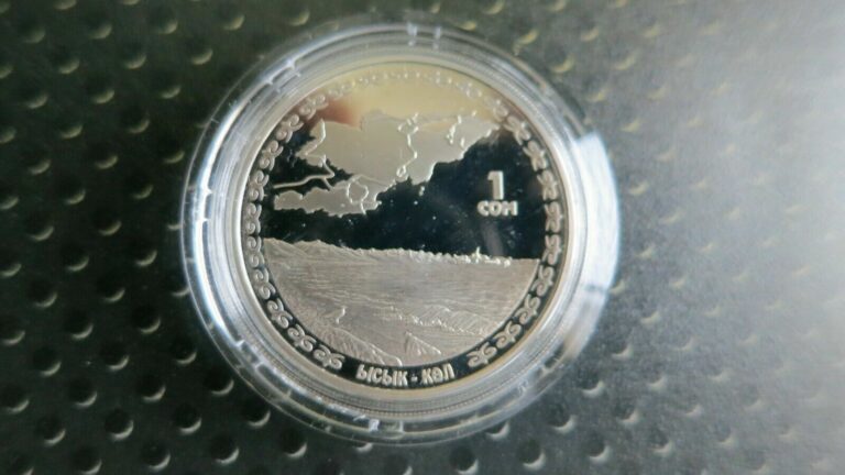 Read more about the article 2009 Kyrgyzstan 1 Som “LAKE ISSYK-KUL” Silk Way Proof Coin  Rare  in capsule.