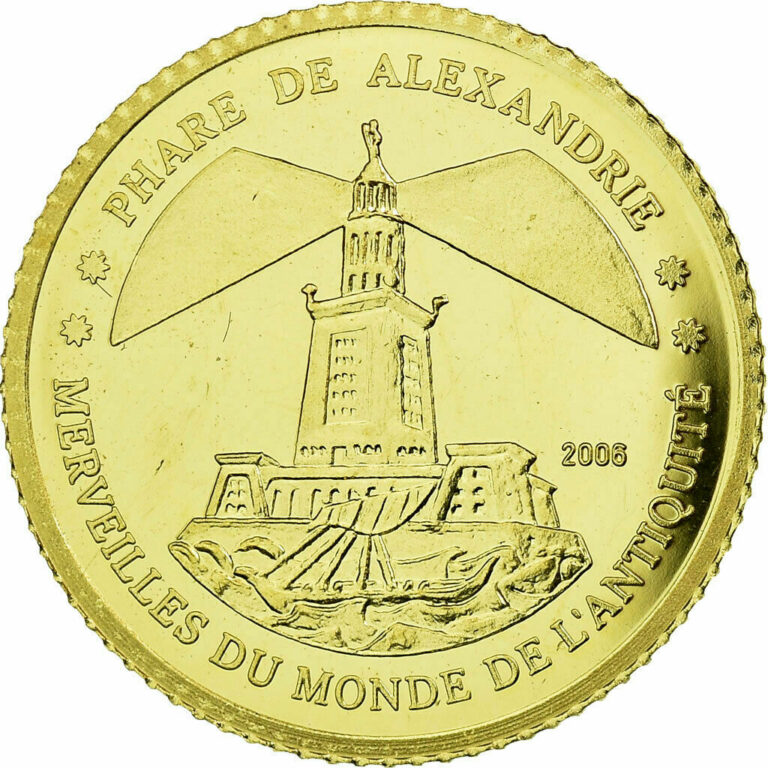 Read more about the article [#28109] Coin  Ivory Coast  Le phare d’Alexandrie  1500 Francs CFA  2006  MS