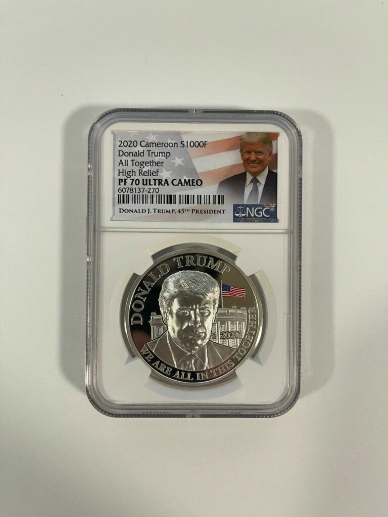 Read more about the article 2020 Cameroon S1000F Donald Trump All Together High Relief NGC PF 70 Ultra Cameo