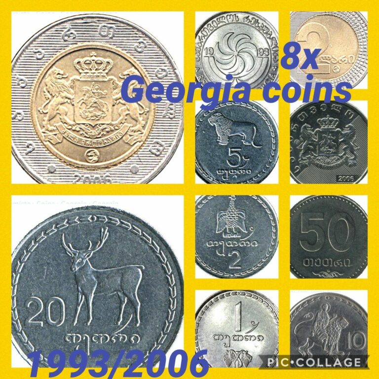 Read more about the article Georgia 🇬🇪 8x Coins Set 1993/2006 UNC F.bags Animals Sun 1 Tetri To 2 Lari