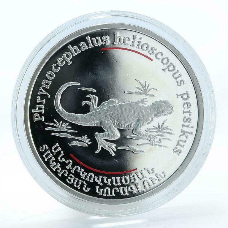 Read more about the article Armenia 100 Dram desert lizard wild world of Caucasus fauna silver coin 2008