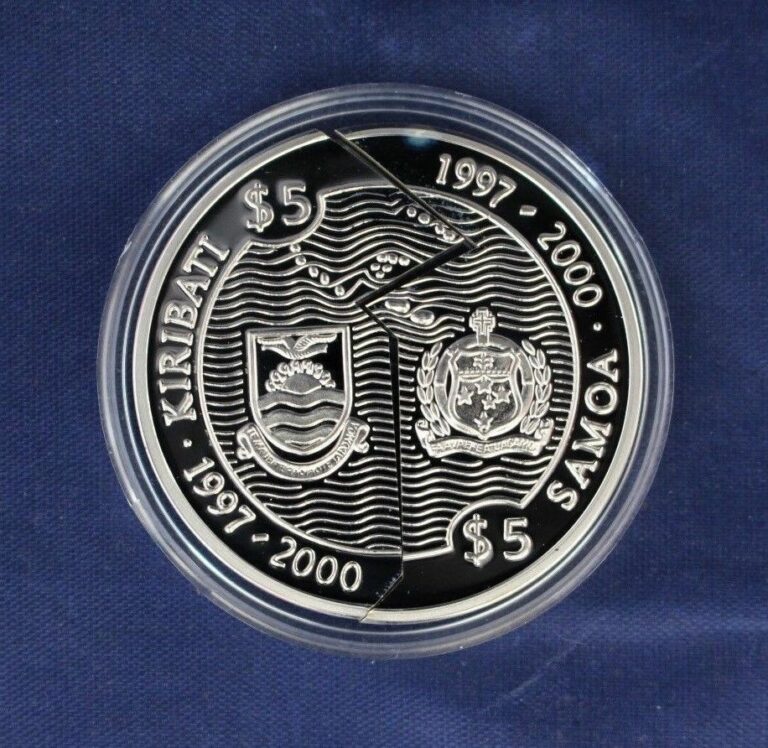 Read more about the article 1997 Samoa and Kiribati Silver Proof $5 Half coins in Capsule with COA