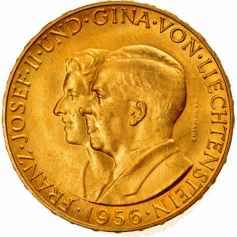 Read more about the article [#908444] Coin  Liechtenstein  Prince Franz Josef II  50 Franken  1956  Gold