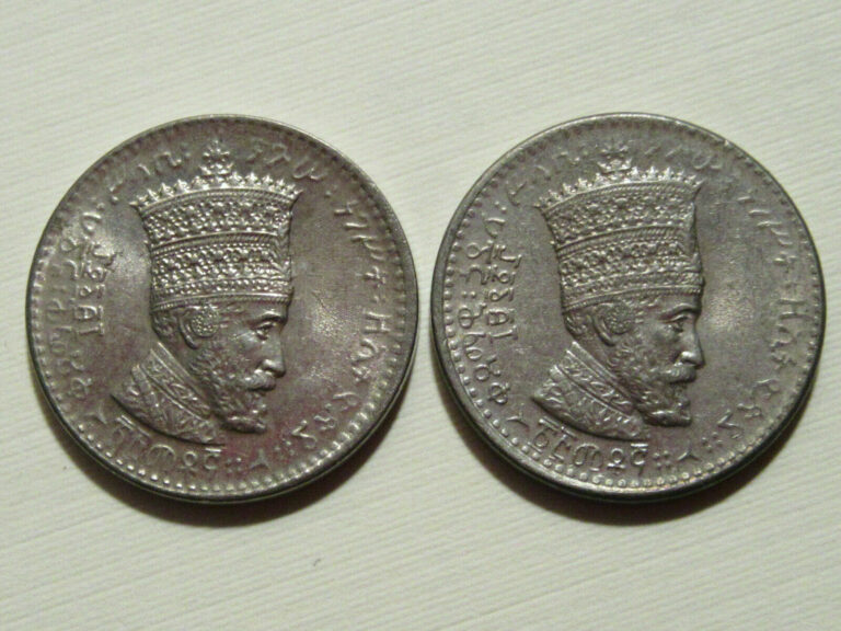 Read more about the article 1930/31 Ethiopia coin  25 Matonas  LION  Uncirculated beauty nice 2 COINS gp 4