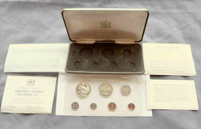 Read more about the article 1971 Trinidad and Tobago Proof Set 7 Coins inc. $5 Sterling – B/U COA