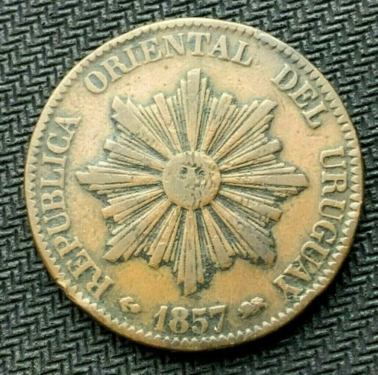 Read more about the article 1857 D Uruguay 20 Centesimos coin VF XF   1 Year Issue ( 576K Minted )    #C1027