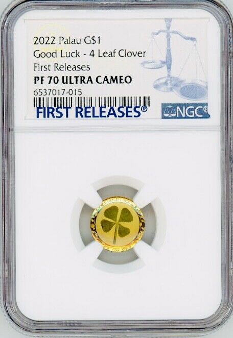 Read more about the article CIT 2022 Palau 4 Four Leaf Clover .999 1g Gold $1 Coin NGC PF70 FIRST RELEASE