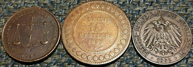 Read more about the article THREE OLD COINS FROM TUNESIA  MOMBASA and GERMAN AFRICA!