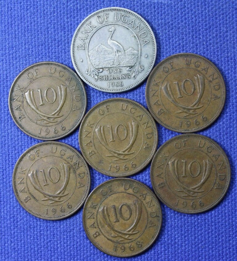 Read more about the article 1966 and 1968 coins from Uganda  Africa….7 total coins