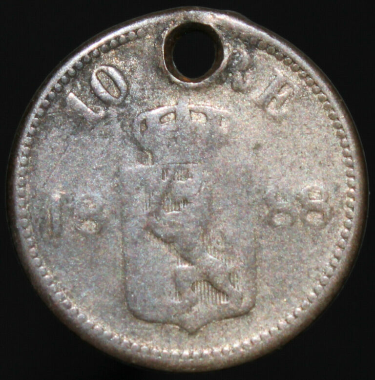 Read more about the article 1888 | Norway 10 Ore ‘Holed’ | Silver | Coins | KM Coins