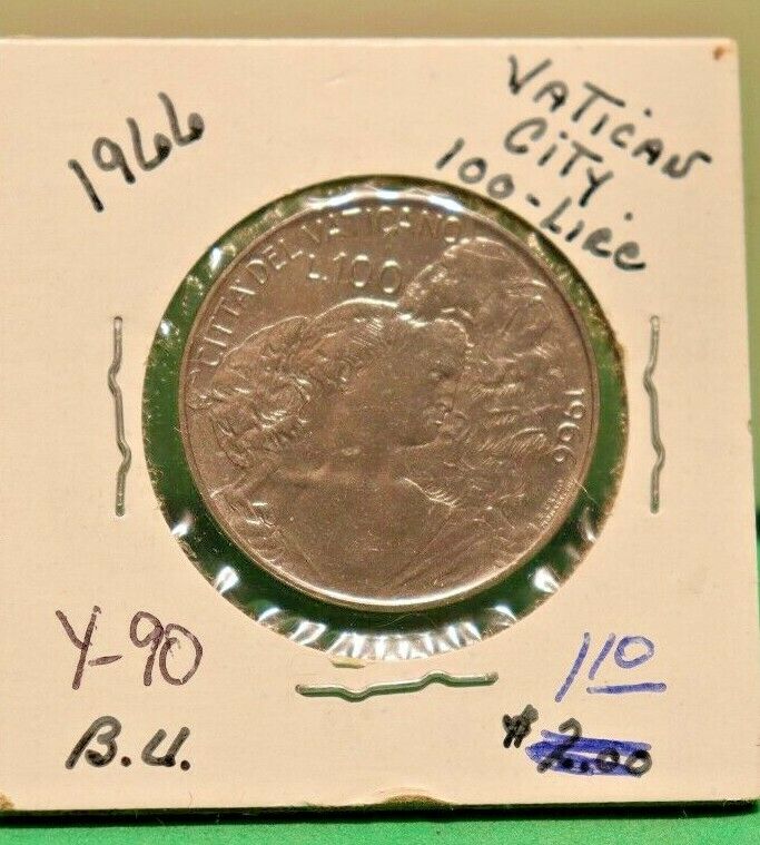 Read more about the article 1966 VATICAN CITY 100 LIRE POPE PAUL VI COIN