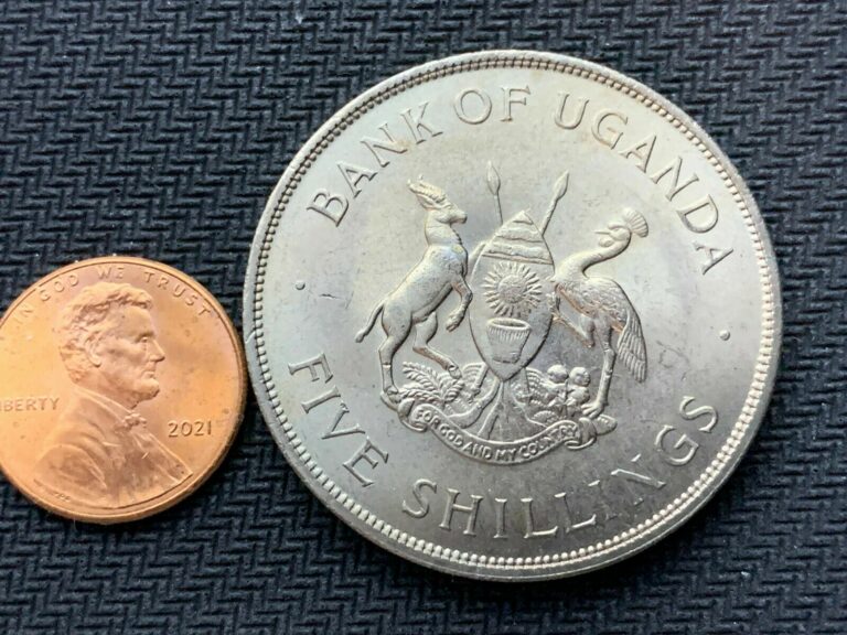 Read more about the article 1968 Uganda 5 Shillings Coin BU UNC    High Grade World Coin  FAO Issue    #C897