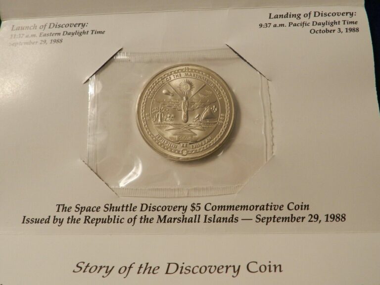 Read more about the article 1988 Marshall Islands Space Shuttle Discovery $5 Commemorative Coin – Gem in OGP