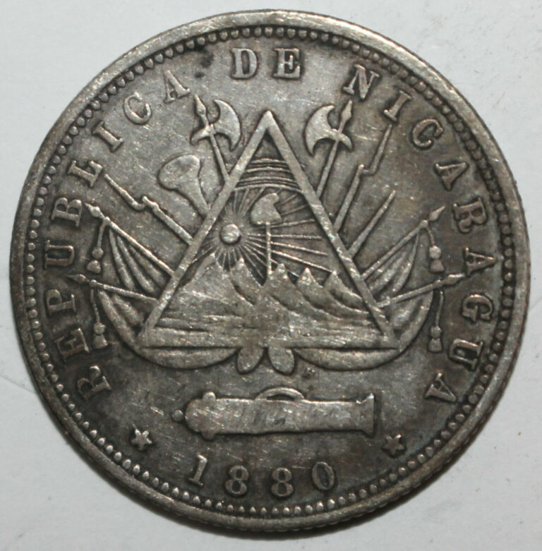 Read more about the article Nicaraguan 20 Centavos Coin 1880 H KM# 4 Nicaragua Silver .800 Twenty