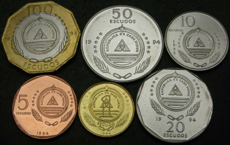 Read more about the article CAPE VERDE 1 Escudo / 100 Escudos 1994 – Lot of 6 Coins – UNC *