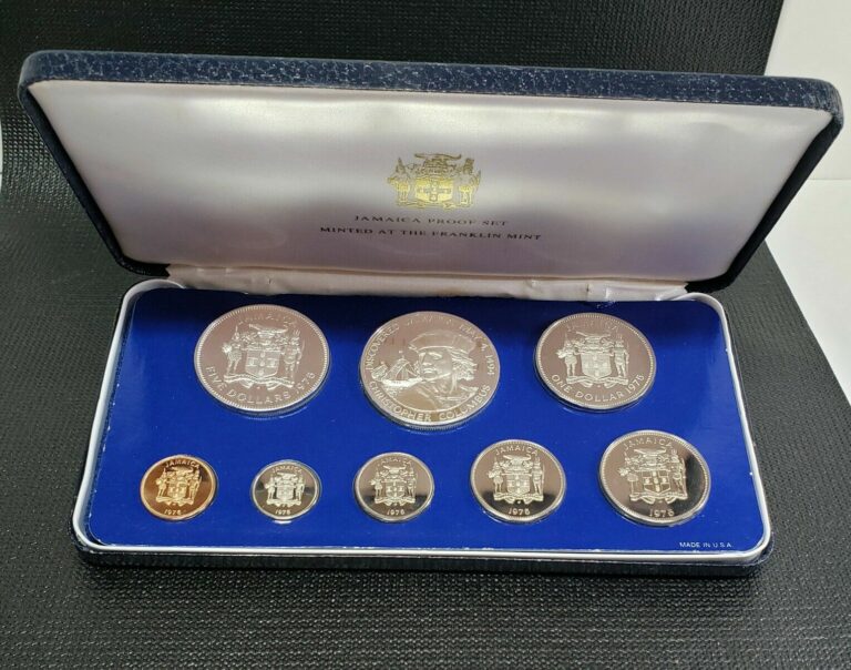 Read more about the article 1975 Jamaica Proof 8 Coin Set Franklin Mint