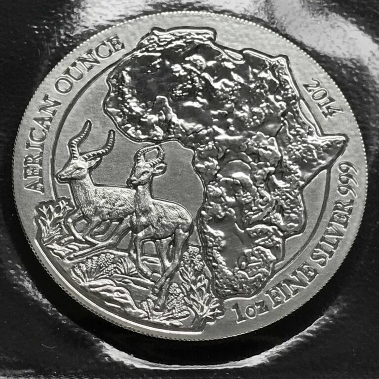 Read more about the article 2014 Rwanda African Impala 1 oz Silver Coin in original mint sealed pack