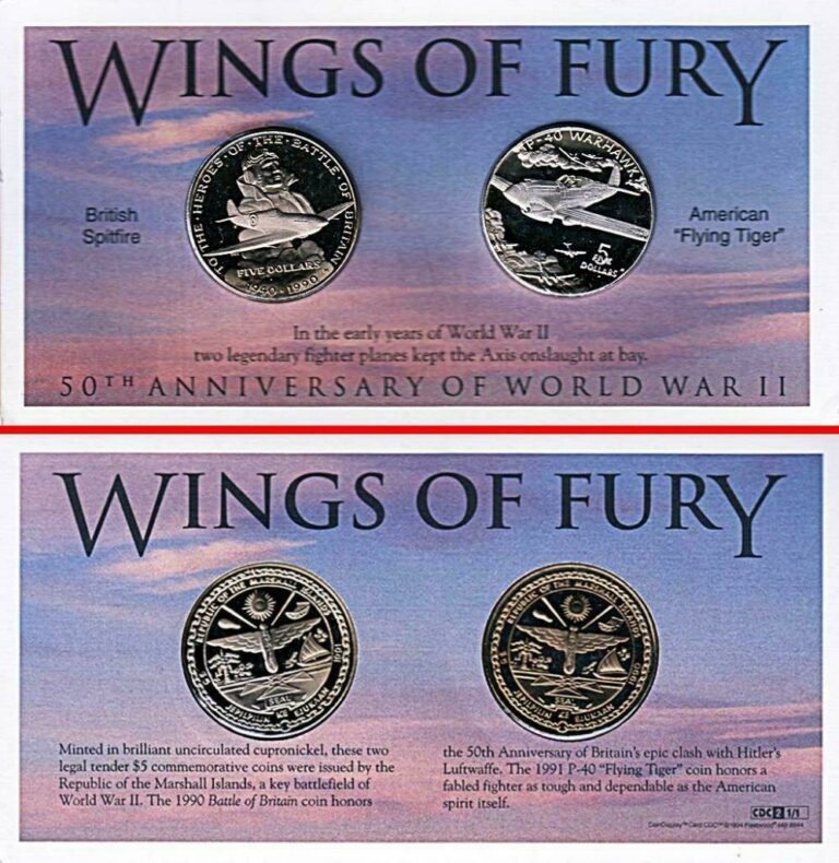 Read more about the article 👉  MARSHALL IS. 1995 WWII military EVENTS x3 COINS in ORIGINAL PACKS.