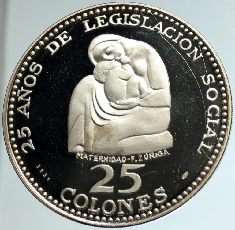 Read more about the article 1970 COSTA RICA Social Legislation 25Y OLD Proof Silver 25 Colon Coin i103150