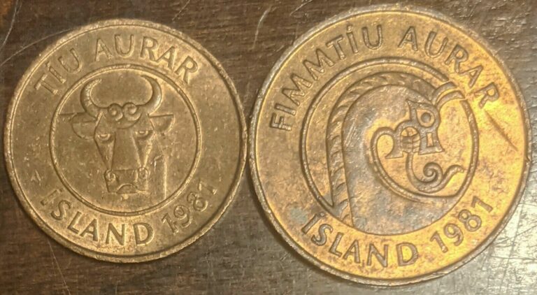 Read more about the article Iceland 10 and 50 Aurar 1981 Coins