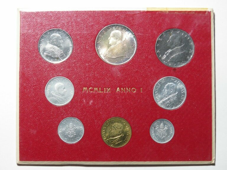 Read more about the article 1959 Vatican City 8-Coin Mint Set w/ Silver 500 Lire – Pope John XXIII