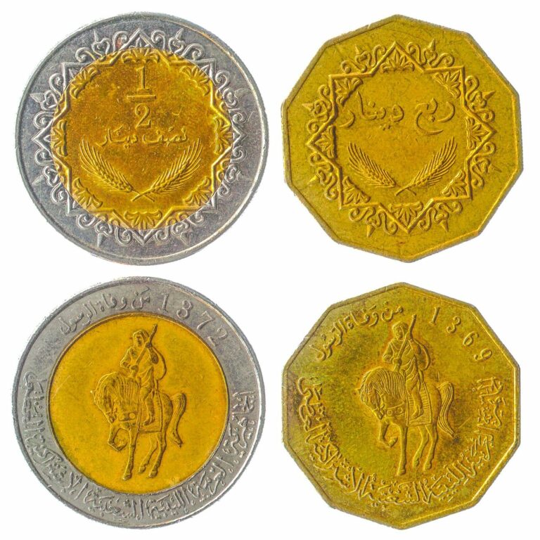 Read more about the article Set 2 Coins Libya 1/4 1/2 Dinar African Collectible Money 2001 – 2004