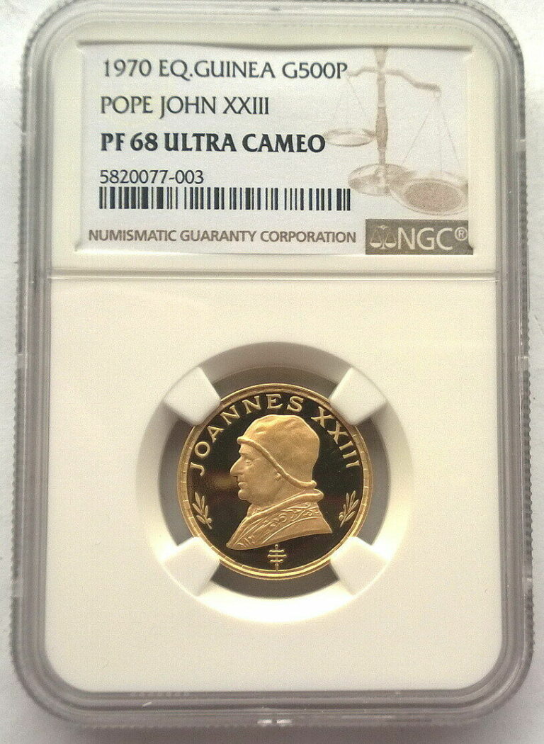 Read more about the article Equatorial Guinea 1970 Pope John XXIII 500 Pesetas NGC PF68 Gold Coin Proof