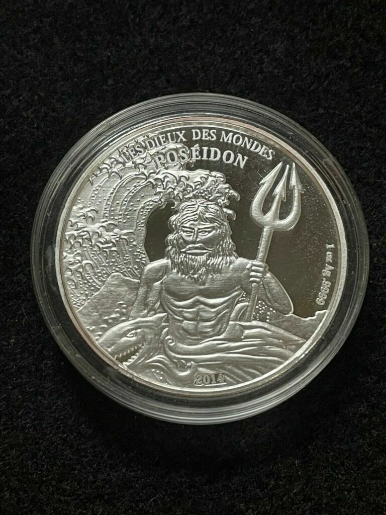 Read more about the article Burkina Faso 2014 Poseidon 1000 Francs 1 Ounce .999 Silver Coin #KC13