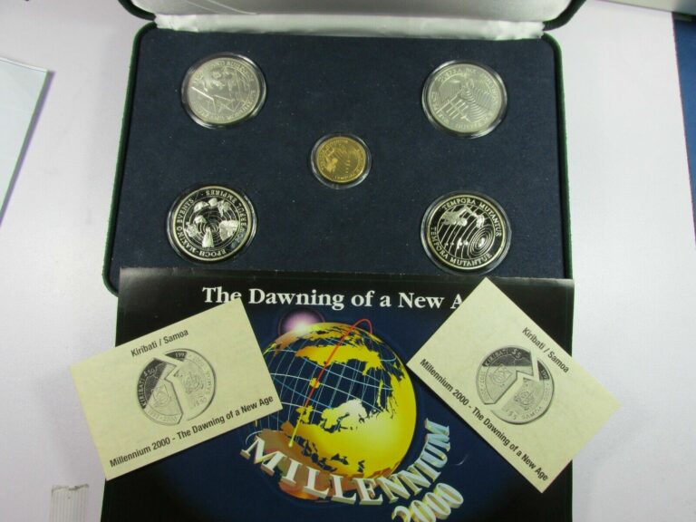 Read more about the article 1997-2000 Kiribati Samoa Millennium 2000 Gold and Silver Proof 5-Coin Set COA Q2JZ