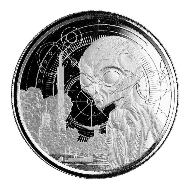 Read more about the article 2021 – Ghana Alien 1 oz .999 Fine Silver Coin BU ONLY 25 000 minted! IN STOCK!!