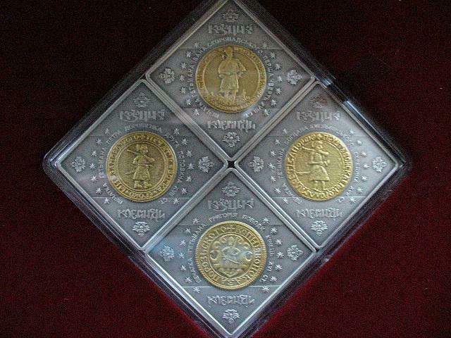 Read more about the article Ukraine Four coins   set coins    10 UAH Cossack jewels    silver 2021 year