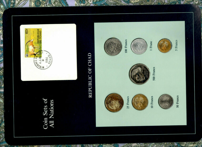 Read more about the article Coin sets of all Nations Chad 1976-1985 UNC 500 Francs 1985 100 Francs  CAR 1983