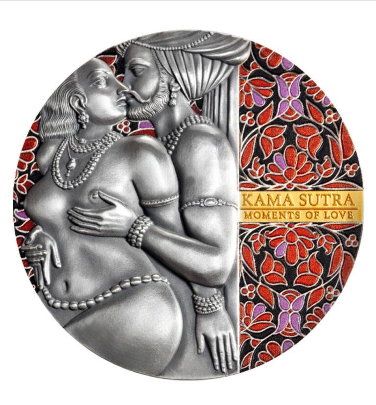 Read more about the article 2019 Kama Sutra II Moments of Love 3 oz Antique finish Silver Coin Cameroon-Sexy