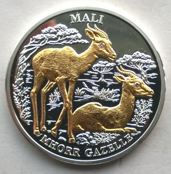 Read more about the article Liberia 2006 Mali Gazelles Diamond 10 Dollars Silver Coin Proof