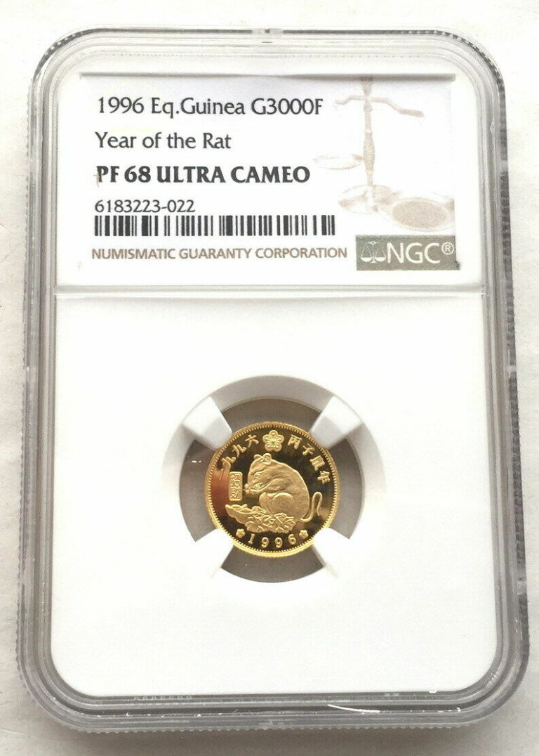 Read more about the article Equatorial Guinea 1996 Year of Rat 3000 Francs NGC PF68 Gold Coin Proof