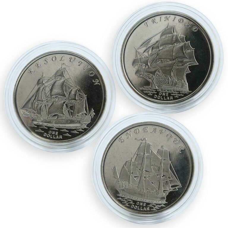Read more about the article Gilbert Islands set of 3 coins Ships Resolution Endeavour Trinidad 2014