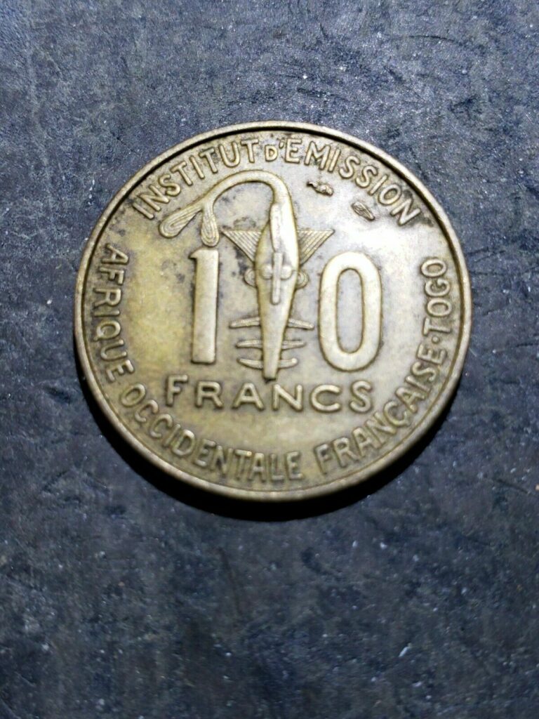 Read more about the article 1957 French West Africa 10 CFA Francs (Togo) Coin #dec92