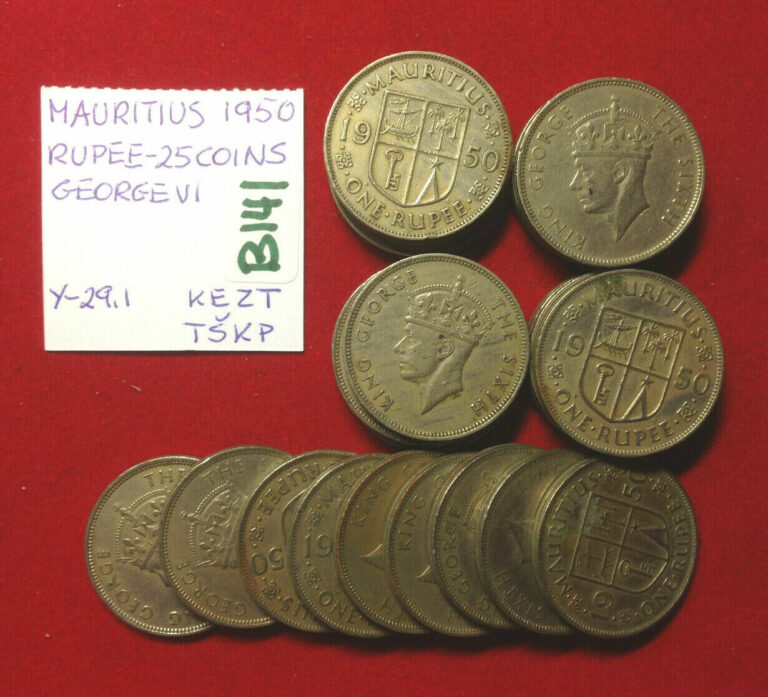 Read more about the article D141 Mauritius; 25 Coins Lot – Rupee 1950  Y#29.1