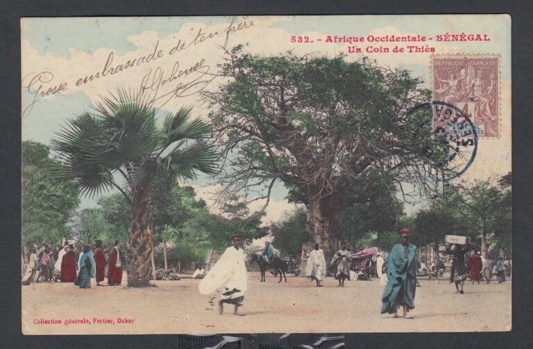 Read more about the article SENEGAL 1903 “UN COIN DE THIES” POSTCARD TO CARCASONNE FRANCE