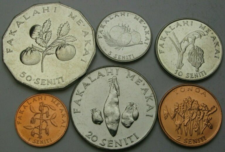 Read more about the article TONGA 1 Seniti / 50 Seniti 2002 / 2011- Lot of 6 Coins – UNC *