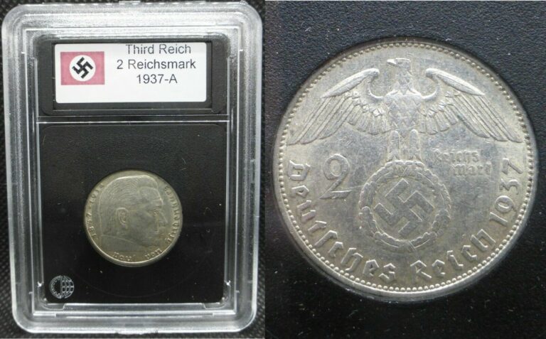 Read more about the article Nazi Silver Coin – 2 Reichsmark 1937-39 Swastika Third Reich Eagle WW2 Germany