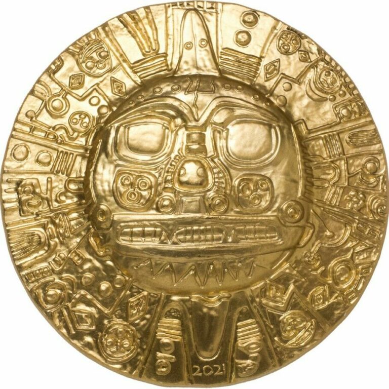 Read more about the article Inca Sun God – 2021 $5 1 oz Pure Gilded Silver Silk Finish Coin – PALAU – CIT