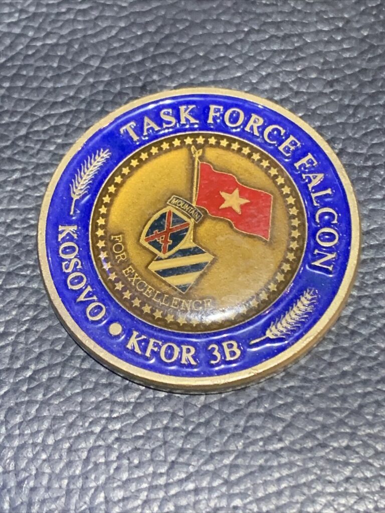 Read more about the article TASK FORCE FALCON  KOSOVO KFOR 3B MULTINATIONAL BRIGADE EAST CHALLENGE COIN