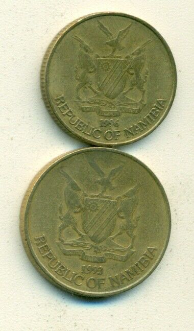 Read more about the article 2 DIFFERENT COINS from NAMIBIA – 1 and 5 DOLLAR (BOTH DATING 1993)