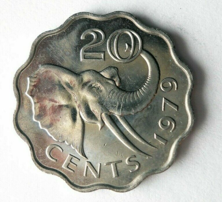 Read more about the article 1979 SWAZILAND 20 CENTS – AU/UNC ELEPHANT Coin – Free Ship – Bin #403