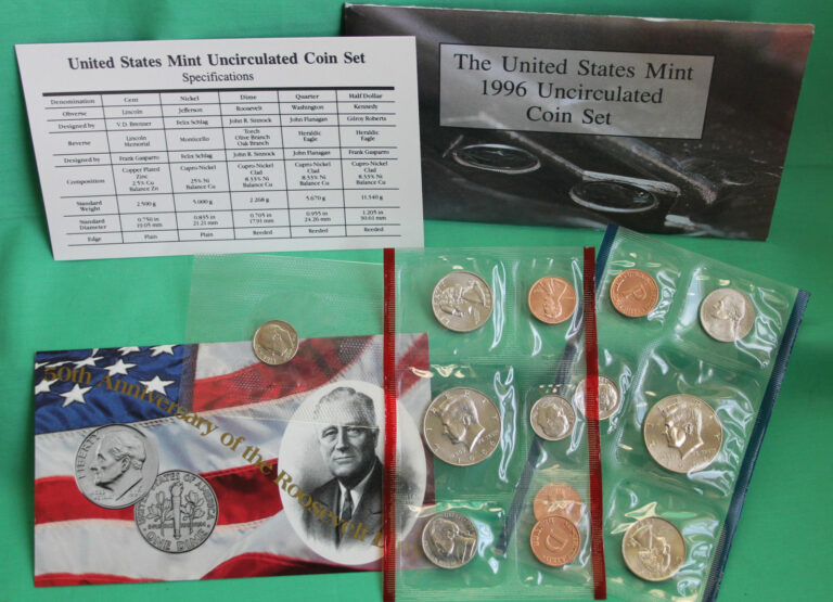 Read more about the article 1996 Annual United States Mint Uncirculated Set with W Dime 11 Coins P and D BU