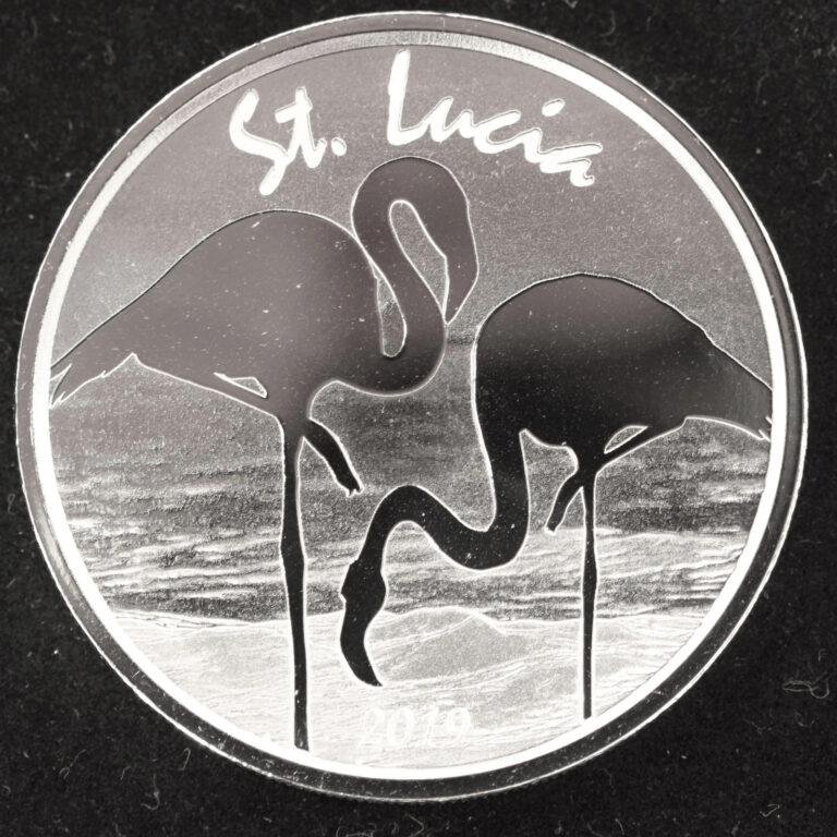 Read more about the article 2019 St. Lucia 1 oz Silver .999 Fine Silver PINK FLAMINGO $2 Dollars w/ Capsule