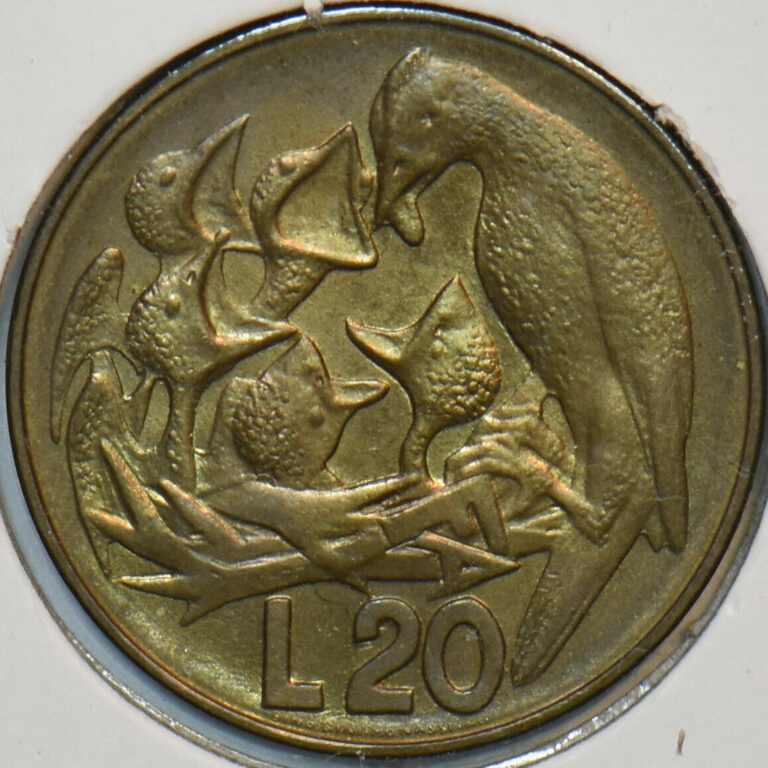 Read more about the article San Marino 1975 20 Lire Bird feeding its nestlings FAO 297455 combine shipping