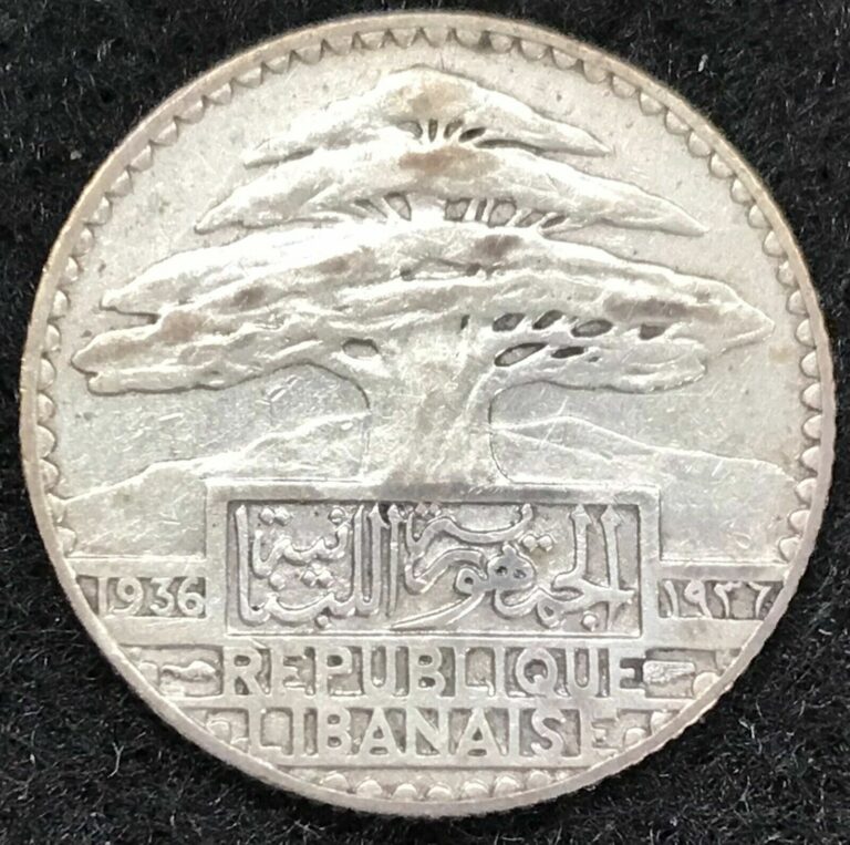 Read more about the article 1936 Silver Lebanon 25 Piastres Cedar Tree Coin Km# 7