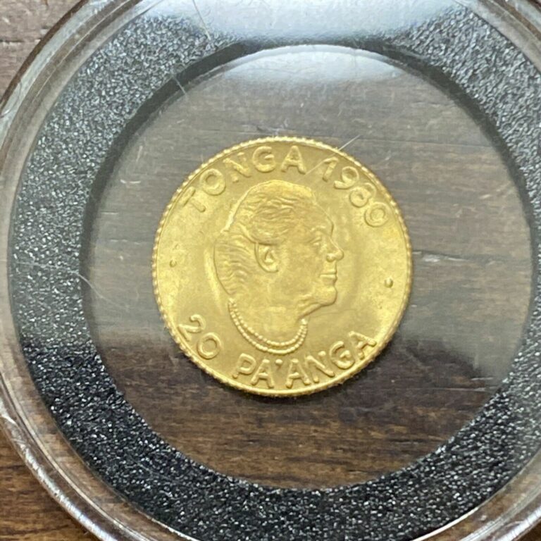 Read more about the article Tonga 1980 20 Pa’anga FAO Rural Women’s Advancement BU Gold Coin KM#65